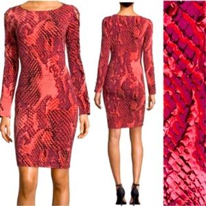 🎉 Bundle 3 for $21 🎉 Project Runway Red Snakeskin Print Long Sleeve Dress M